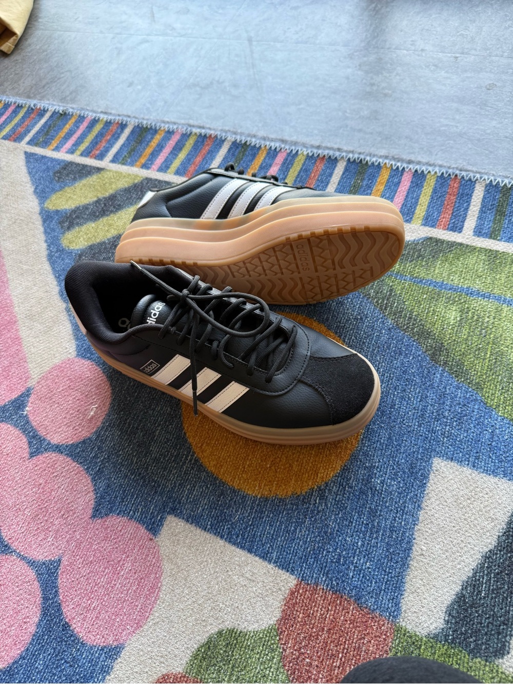 adidas EUC Classic Black Sneakers with White Stripes